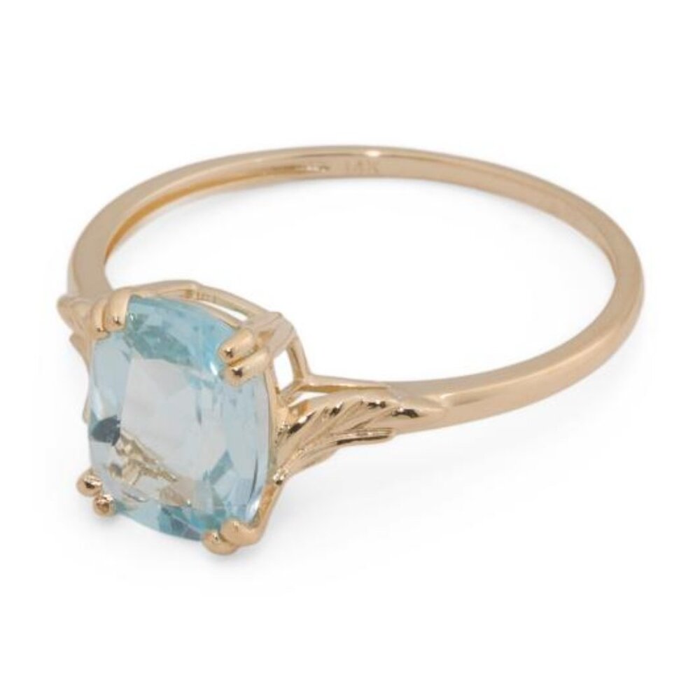 GEMOLIO 14kt Gold Blue Topaz Ring
